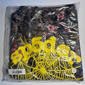 Spider World Camo Hoodie with Pink Accents